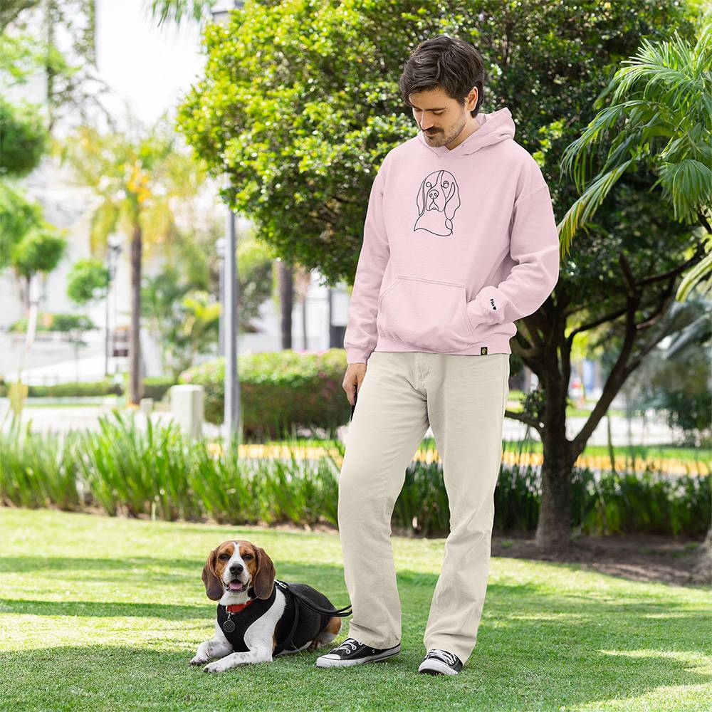 Cotton Factory customer George with his friend Pika with a iconic collection hoodie