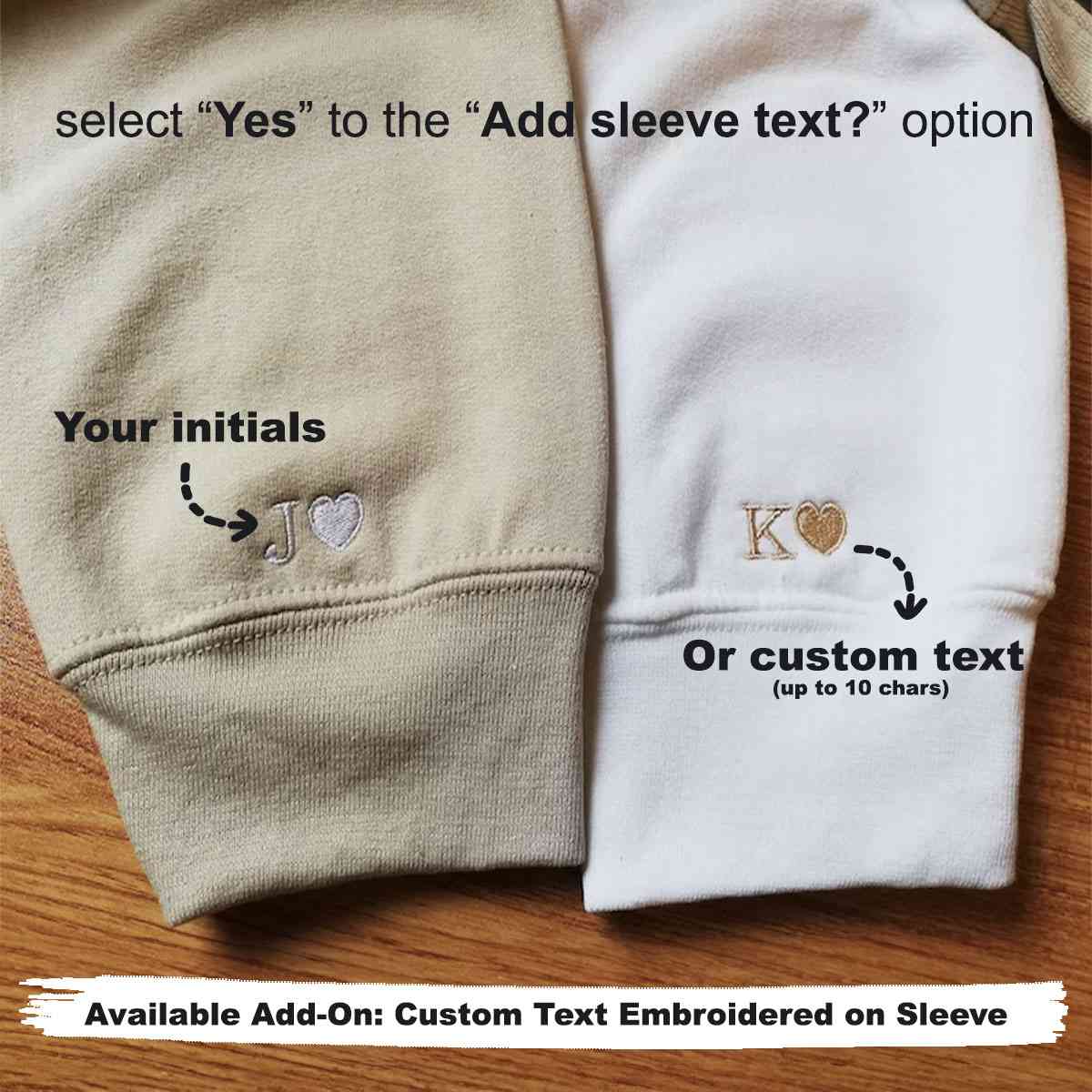 Sleeve text (max 10 chars) add-on